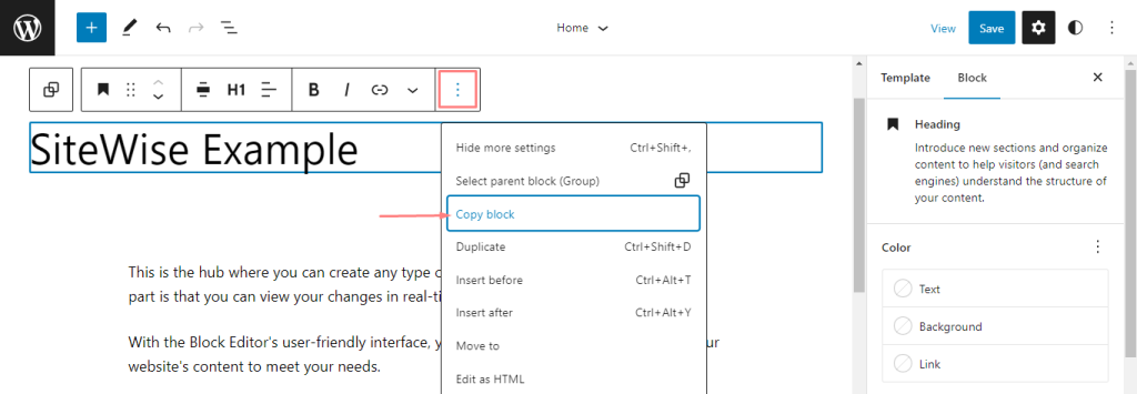 This is how you can Copy a Block in WordPress Block Editor