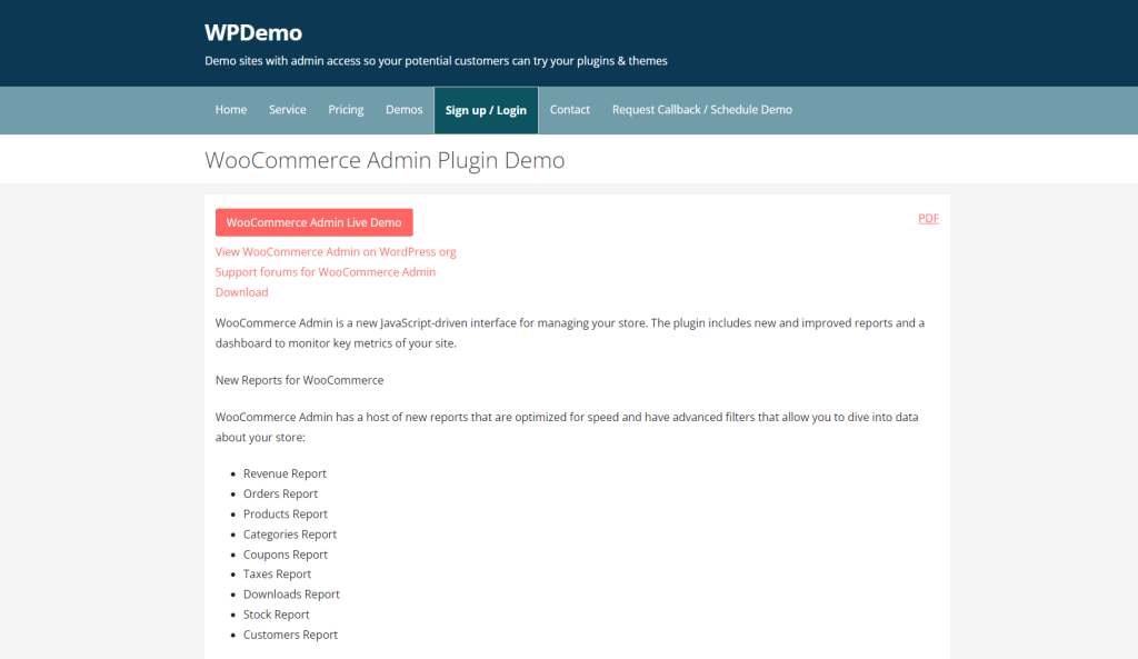 WooCommerce Admin Demo