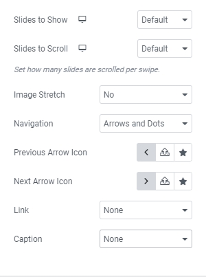 Image Carousel Slider Widget Settings